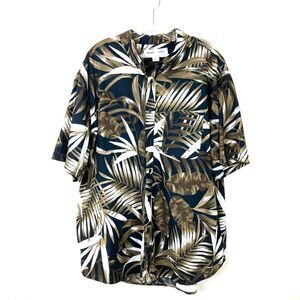 Old Navy Men's Slim Fit Hawaiian Shirt Size XXL Button-Up Palms Beach Tropical